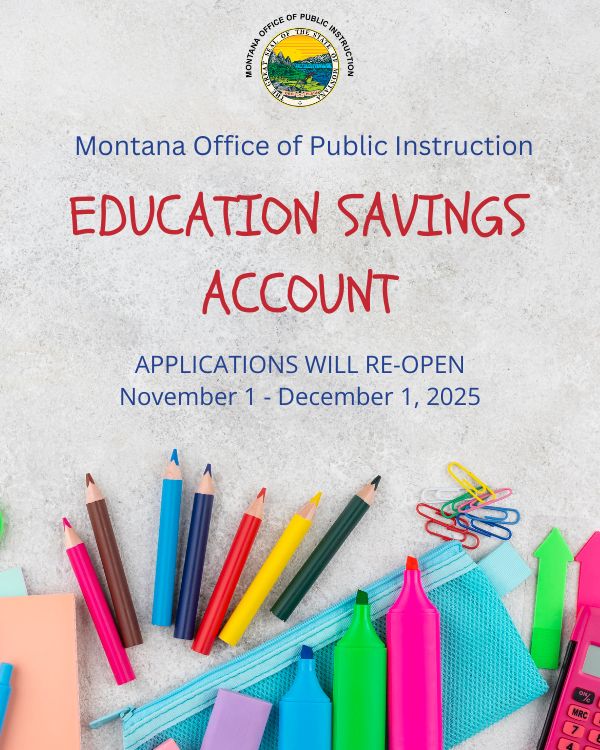 Education Savings Account - Applications will re-open November 1 - December 1, 2025