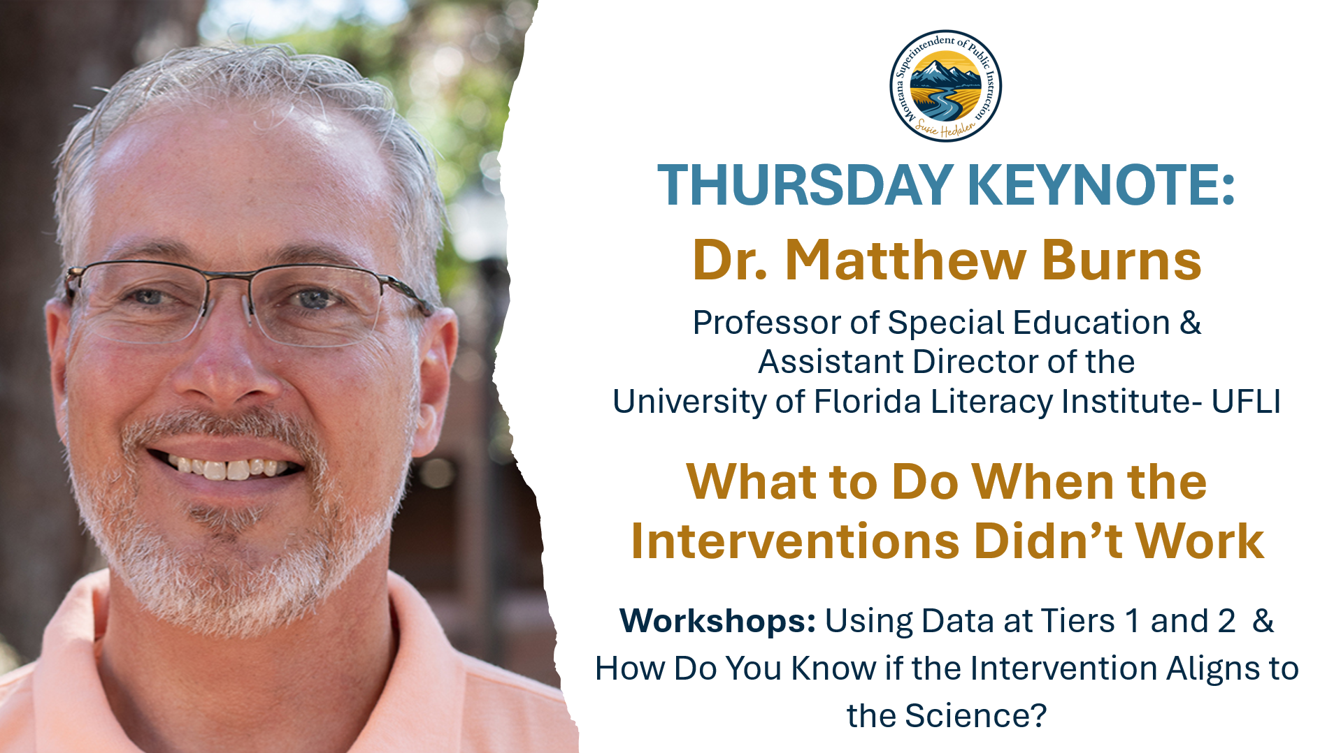 Speaker profile for Dr. Matthew Burns, keynote presenter at the 2026 OPI Summer Institute