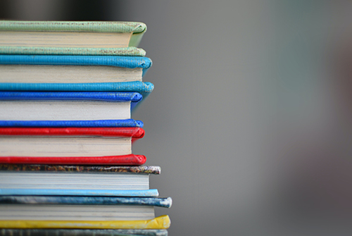 Education books stacked