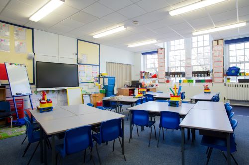 Photo of an empty classroom