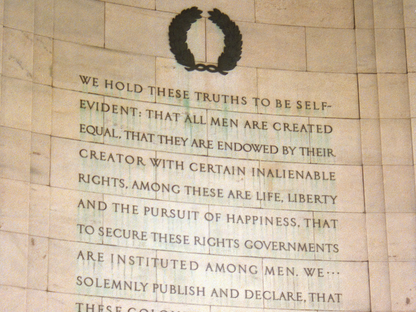 Inscription from the Declaration of Independence at the Jefferson Memorial in Washington, DC