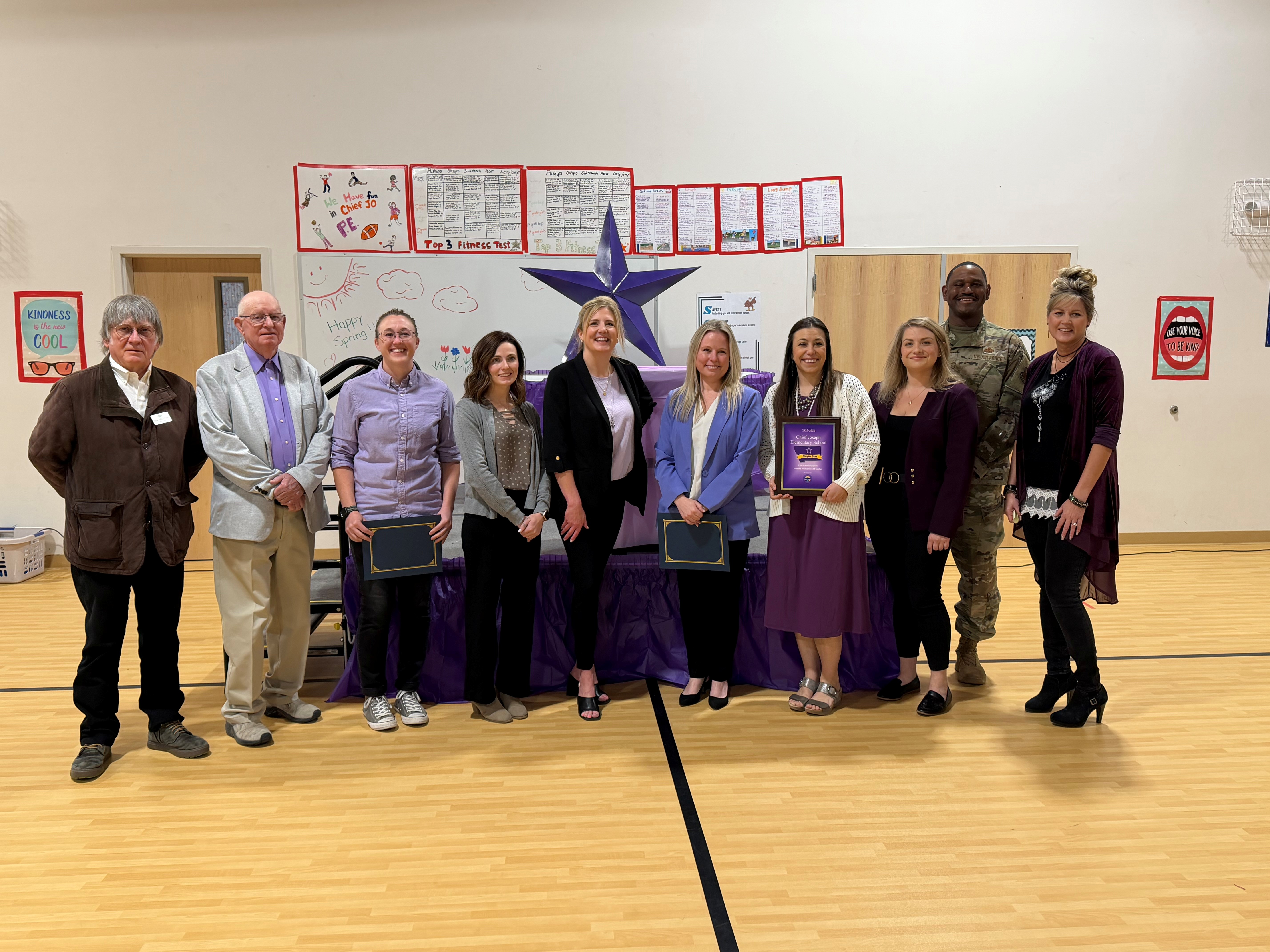 Students and families gathered for the 2026 Purple Star Award ceremony