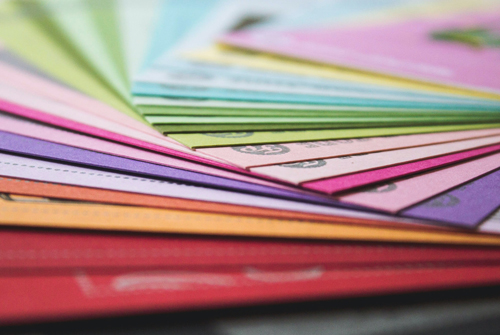 Colorful stacked paper