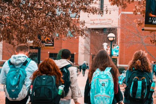 Montana high school students walking