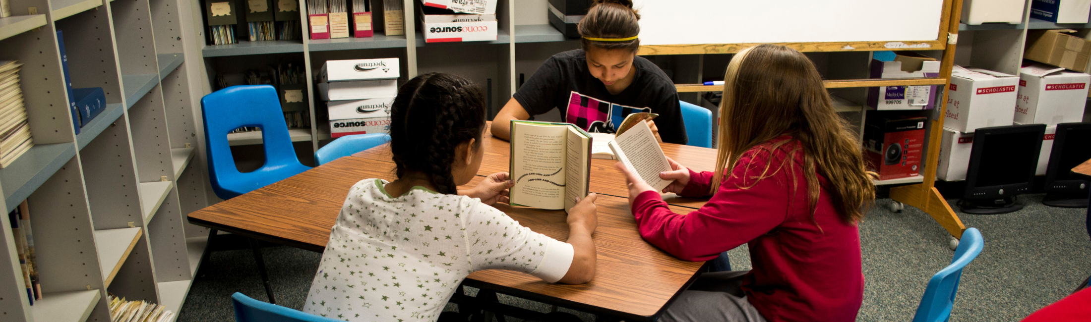 Students Reading in Class