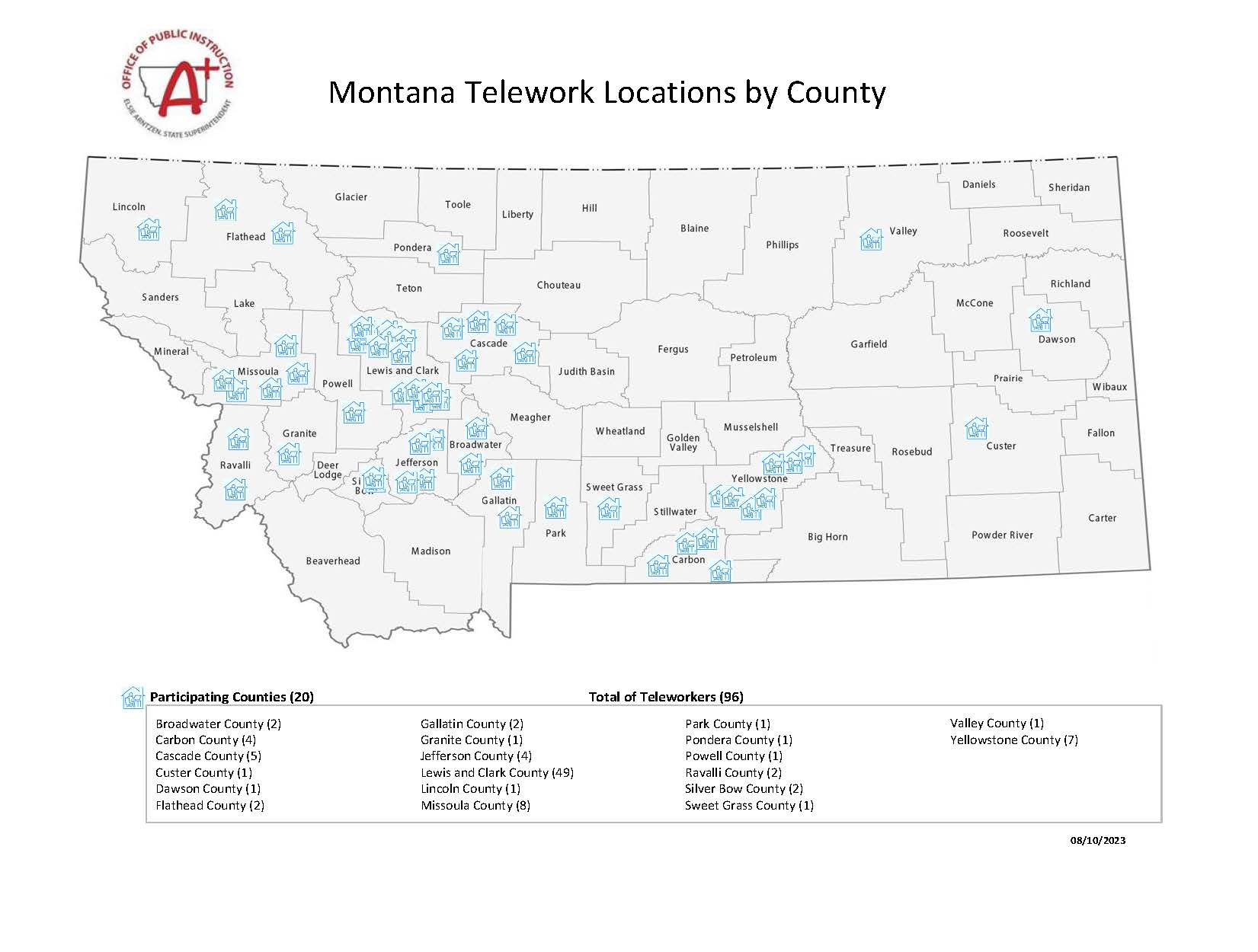 OPI Teleworkers Map by County