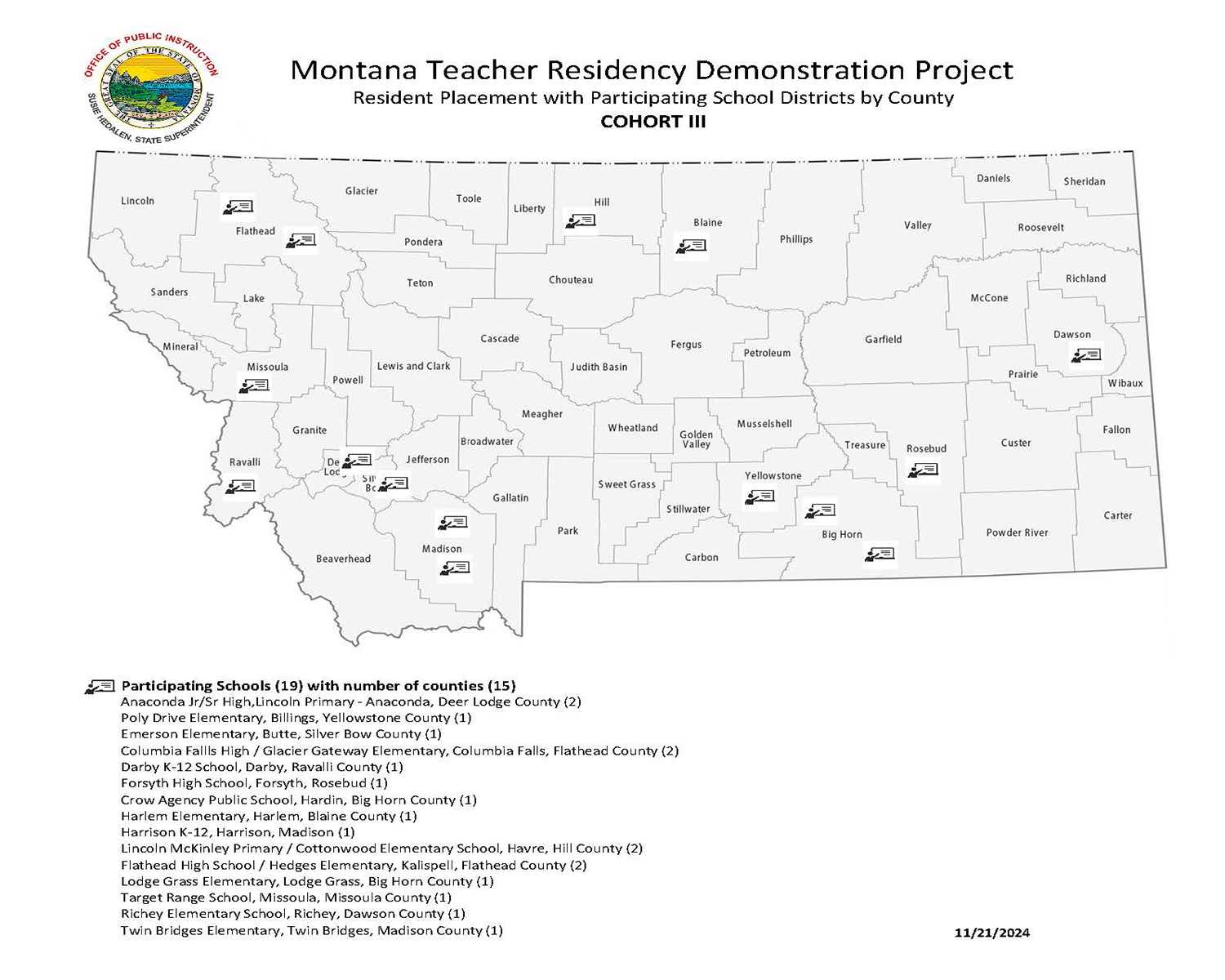 Teacher Residency Map 2023-2024