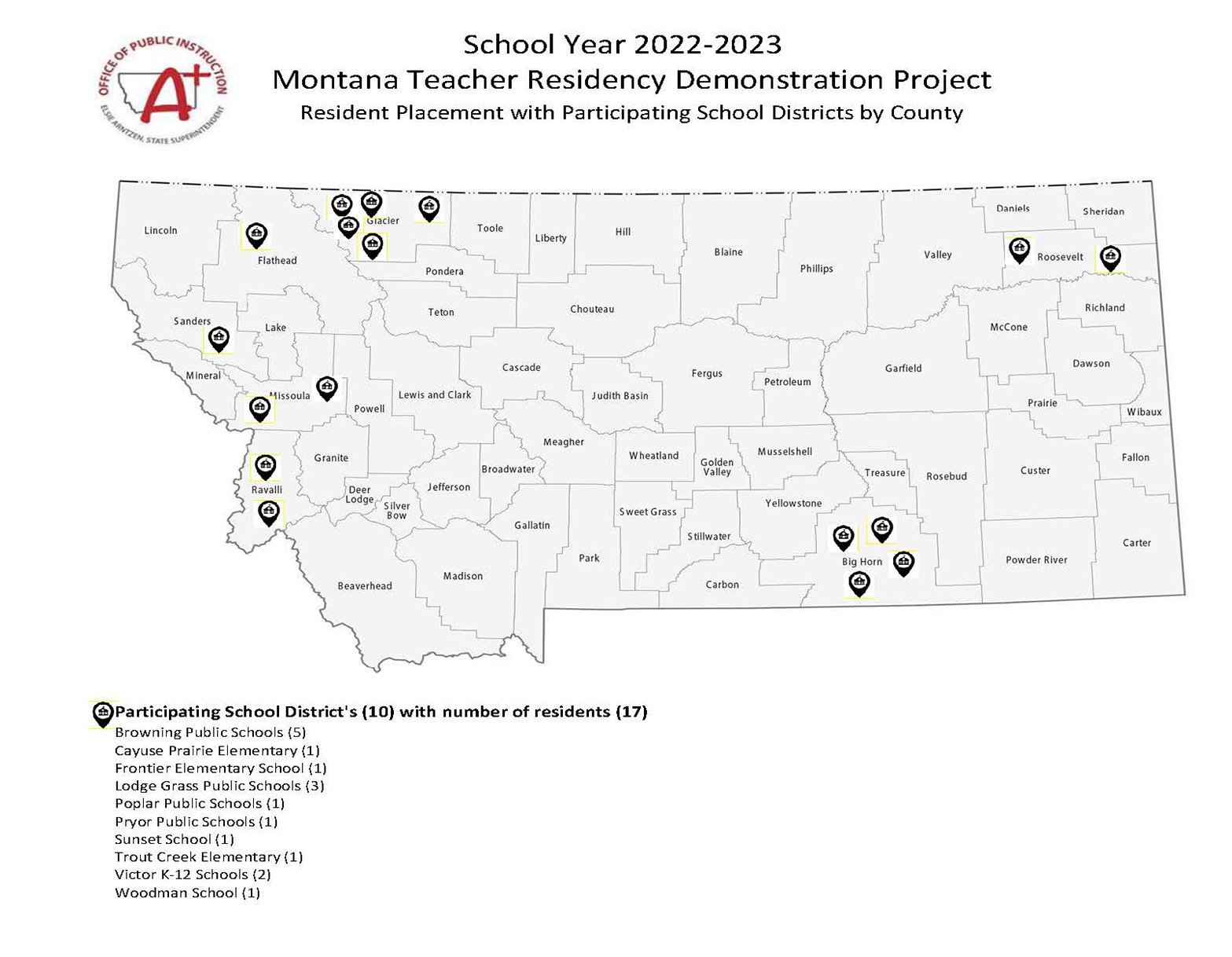2022-2023 Teacher Residency Map