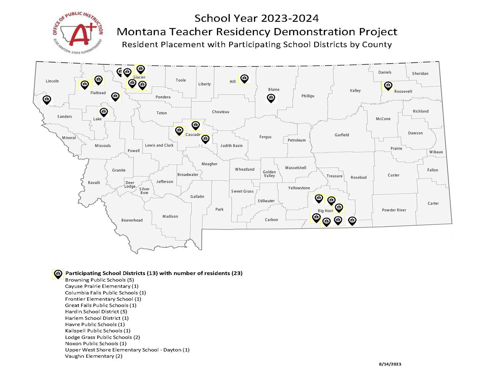 Teacher Residency Map 2023-2024